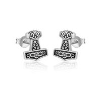 NKlaus Paar 11x9mm Thor Hammer Ohrstecker Keltisch 925 Sterling Silber Ohrring 4336