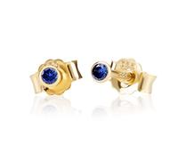 NKlaus Paar 2,5mm 333 Gelb Gold 8 Karat Ohrstecker Kristall Zirkonia Butterfly Verschluss Damen Mädchen