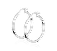 NKlaus Paar 30mm Creolen 925 Silber rund 2,5mm breit elegante Damenohrringe - dezenter Schmuck aus hochwertigem 925 Silber 16399