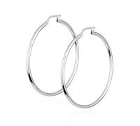 NKlaus Paar 30mm Creolen 925 Silber rund 2mm breit elegante Damenohrringe - hochwertiger Silberschmuck für Frauen mit Stil 16414