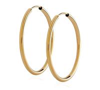 NKlaus Paar 585 Gold gelbgold Creolen Ohrringen Ohrschmuck 1,8mm rund Goldohrringe 30mm 9030