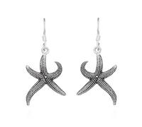 NKlaus Paar 925 Silberohrhänger Seestern 26x17mm Damen Motiv Ohrringe Silberohrschmuck 15765