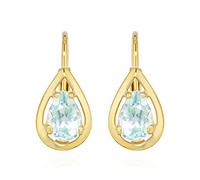 NKlaus Paar Brisur Ohrhänger echt Blautopas 333 Gelb Gold 8 Karat 14x6mm Damen Ohrringe 11916