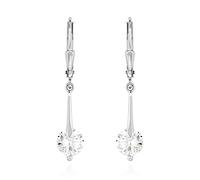 NKlaus Paar Brisur Solitär Ohrhänger 925 Silber glanz 17x5mm Zirkonia weiß Ohrringe 13528