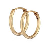 NKlaus Paar Creolen 333 Gelb Gold 8 Karat 10mm Damen Goldohrringe Rund Ohrschmuck 14380