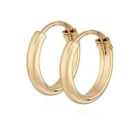 NKlaus Paar Creolen 333 Gelb Gold 8 Karat 10mm Damen Goldohrringe Rund Ohrschmuck 14388