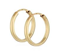 NKlaus Paar Creolen 333 Gelb Gold 8 Karat 14mm Damen Goldohrringe Rund Ohrschmuck 14390
