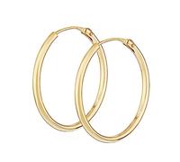 NKlaus Paar Creolen 333 Gelb Gold 8 Karat 16mm Damen Goldohrringe Rund Ohrschmuck 14383