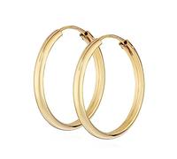 NKlaus Paar Creolen 333 Gelb Gold 8 Karat 21mm Damen Goldohrringe Rund Ohrschmuck 14393