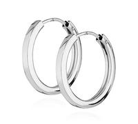 NKlaus Paar Creolen 333 Weiß Gold 8 Karat 12mm Damen Goldohrringe Rund Ohrschmuck 14399