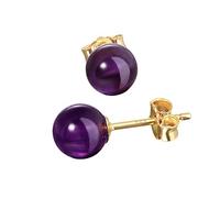 NKlaus Paar echt Amethyst Kugel Ohrstecker 6mm Gelbgold 585 14 Karat Gold Ohrringe 7943