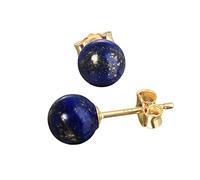 NKlaus Paar echt Lapis Lazuli Kugel Ohrstecker 6mm Gelbgold 585 14 Karat Gold Ohrringe 7945