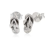 NKlaus Paar Flip Flop Ohrstecker 925 Silber Oxidiert Ohrschmuck 8x4mm Kleine Ohrringe 12905