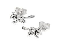 NKlaus Paar Hexe Ohrstecker 925 Silber 12x6mm Ohrschmuck Gothic Ohrringe Amulett 12372