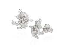 NKlaus Paar kleine Ohrstecker Hexe 925 Silber anlaufgeschützt 10x10mm Motiv Ohrringe 9825