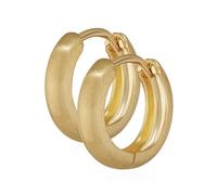 NKlaus Paar Ohrringen Gold - Gelbgold 333 Creolen - Klappcreolen glänzend - 12,2 x 3,2mm - Schmuck Damen und Mädchen - Matt Rund - 4739
