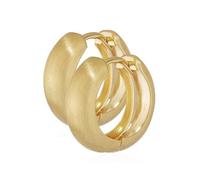NKlaus Paar Ohrringen Gold - Gelbgold 333 Creolen - Klappcreolen glänzend - 12,2 x 3,2mm - Schmuck Damen und Mädchen - Teilmattiert Rund - 4740
