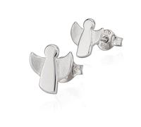 NKlaus Paar Ohrstecker 9x8mm Engel 925 Silber glanz-matt Motiv Ohrringe anlaufgeschützt 9752