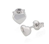 NKlaus Paar Ohrstecker glänzend Herzchen 925 Silber Herzform klassisch 5x6mm Ohrringe 9811