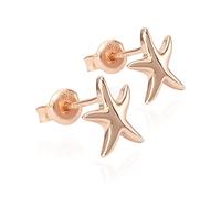 NKlaus Paar Ohrstecker Seestern 925 Silber Rosegold Vergoldet 10,5mm glänzende Ohrringe 9928