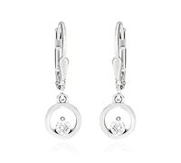 NKlaus Paar Solitär Brisur Ohrhänger 925 Silber 7mm Damen Ohrringe mit Zirkonia weiß 13626