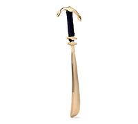 NKlaus Schuhlöffel Anker 26cm aus Messing mit blauem Tau, 3cm breit | Der 26cm lange Schuhlöffel aus Messing zeigt einen Anker mit blauem Tau und ist 3cm breit; Ausführung: Goldglanz