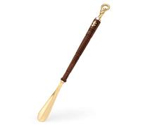 NKlaus Schuhlöffel Schuhanzieher aus Messing Gold und Holz, maritim, 62 cm | Der maritime Schuhlöffel aus Messing und Holz dient als Schuhanzieher; extralang