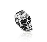 NKlaus Totenkopf - 925 Sterling Silber Bartperle Germanisch Keltisch Wikinger Goth 3561