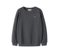 Sweatshirt NAME IT "NKMVIMO LS SWEAT BRU NOOS", Jungen, Gr. 146/152, grau (dunkelgrau melange), Sweatware, Obermaterial: 60% Baumwolle, 40% Polyester, unifarben, casual, lässig geschnitten hüftlang, R