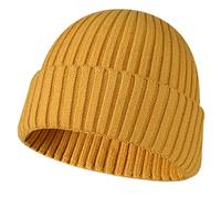 NLAND Unisex Retro Trawler Winter Beanie Hat Warme Wintermütze Damen Beanie Mütze Herren Strickmütze Weich und Leicht (Gelb)