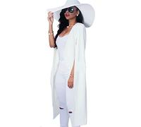 NLAVW Damen Cape Blazer Split Sleeves Open Front Solid Elegant Business Jacket Workwear Professional Office,Weiß,S