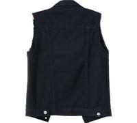 NLAVW Damen Denim Weste Denim Weste Plus Größe 5XL-6XL Kurze ärmellose Jacke Weste Vintage Jeans Weste Damen zerrissene Strickjacke,Schwarz,M