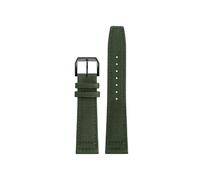 NLNKDTDPAK 20mm 21mm 22mm Nylon Canvas Stoff Uhrenarmband passend for IWC Pilot Spitfire Timezone Top Gun Strap Faltschließe Gürtel Armbanduhr Armband(Green BK,21mm)