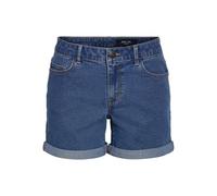 Jeansshorts NOISY MAY "NMDEBBY NW SLIM SHORTS VI518MB NOOS", Damen, Gr. XS (34), N-Gr, blau (medium blau denim), Denim/Jeans, Obermaterial: 75% Baumwolle, 18% Polyester, 6% Viskose, 1% Elasthan, unifa