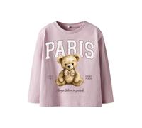 Langarmshirt NAME IT "NMFREARAJA NREG LS TOP", Mädchen, Gr. 116, rosa (keepsake lila), Jersey, Obermaterial: 95% Baumwolle, 5% Elasthan, bedruckt, Rundhals, Shirts Langarmshirt (64309201-116) keepsake