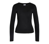 Strickpullover NOISY MAY "NMJAZ L/S O-NECK KNIT FWD NOOS", Damen, Gr. XS, schwarz, Strick, Obermaterial: 70% Viskose, 30% Polyester, unifarben, taillenbedeckt, Rundhals, Pullover Strickpullover (69727