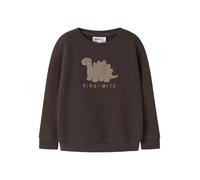 Sweatshirt NAME IT "NMMOBEAR NREG SWEAT UNB", Jungen, Gr. 122/128, french roast, Sweatware, Obermaterial: 51% Baumwolle, 35% Polyester, 14% Viskose, bestickt, unifarben, normal hüftlang, Rundhals, Rip