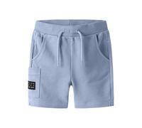 Sweatshorts NAME IT "NMMVIVASSE LONG SWE SHORTS UNB", Jungen, Gr. 110, N-Gr, blau fog, Sweatware, Obermaterial: 100% Baumwolle, unifarben, regular fit kurz, Hosen Sweatshorts, Baumwolle, regular fit (