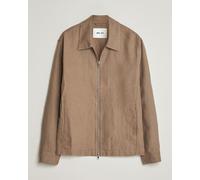 NN07 Alban Linen Full Zip Overshirt Clay Mirage Braun L