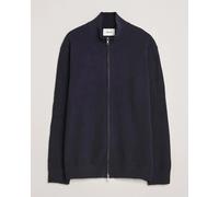 NN07 Danny Rib Knitted Full Zip Navy Blue Blau XL