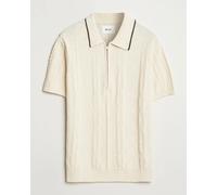 NN07 Gustav Bouclé Half Zip Polo Ivory Weiß M