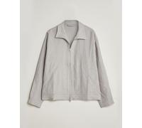 NN07 Petrus Pinstriped Linen Full Zip Overshirt Grey Grau XL