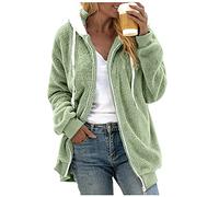 NNGOTD Bunte Pullover Damen Sweatshirt Damen lang Winter Hoodie Damen gefüttert Moderne Jacke Damen Fell Mantel Frauen lang Schwarze Langarmshirt Damen v Ausschnitt weihnachtsmann Flanellhemd