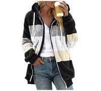 NNGOTD Casual Damen Pullover Sweatshirt Damen Vintage grau Hoodie Damen Skater Jeans Damen Jacke Langer Mantel braun Damen dünn Damen Langarmshirt knöpfe weihnachtsmotiven Streifenbluse