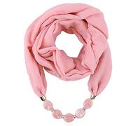 NNGOTD Damen einfarbiger Loop Schal mit Strass Perlen Unifarben Tuch leichter Schlauchschal Rundschal Schal Tuch Damen-schal Halstücher uni unifarben Loopschal einfarbig Halstuch Damenschal