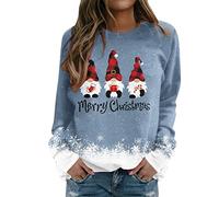 NNGOTD Damen Pullover Gestreift Sportalm Sweatshirt Hoodie Weiß Lang Jacke 38 Mantel Tailliert Langarmshirt Streifen Weihnachtsmann Basic Tops