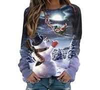 NNGOTD Damen Pullover Langarm Sweatshirt Damen schwarz Langarm Hoody Damen schwarz ski Damen Jacke bunt sportalm Mantel Damen Langarmshirt Damen enganliegend sexy Weihnachtsshirt Freizeithemd