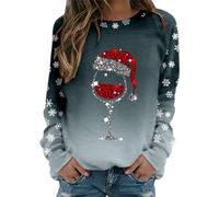 NNGOTD Damen Pullover mit Kapuze Rose Sweatshirt Damen schwarz XXL Damen Hoodie Yoga Jacke Damen Mantel ohne ärmel Damen Langarmshirt weiß Damen v Ausschnitt weihnachtsmann Longshirt