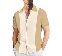 NNGOTD Hawaii Hemd Baumwolle Männer Casual Kurzärmliges Blusenhemd Mit Knöpfen Outdoor Hemd Floral Gedruckt Strand Reise Freizeit-Hemd Umlegekragen Sommer Hemden für Herren Baumwolle Tshirts Tee