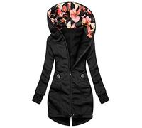 NNGOTD Jacke Damen Kuschelige Fleecejacke Übergangsjacke Gefüttert Langarm Reißverschluss Herbst-Wintermantel mit Taschen Frauenmantel Weihnachts Pullover Damen Baumwolle Gutschein